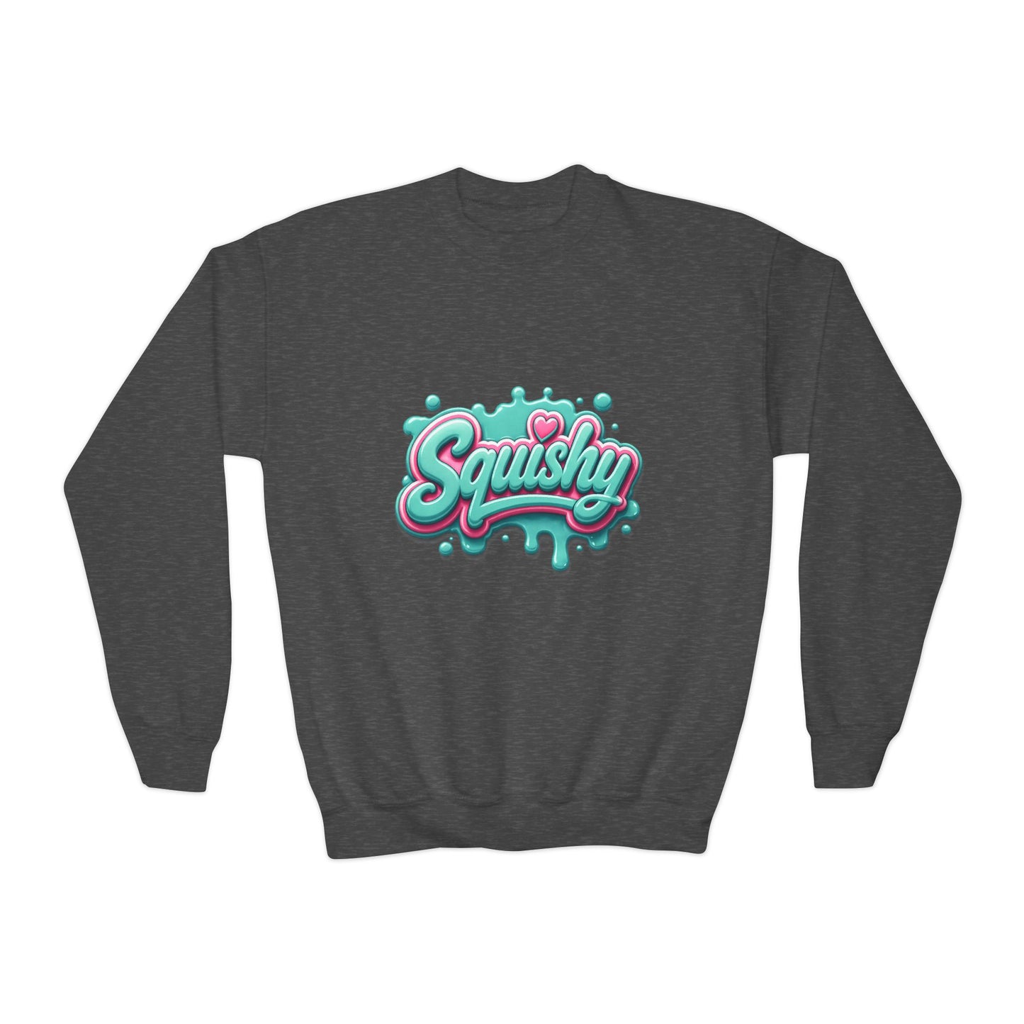 Squishy Kids Sweatshirt — Cute Pastel Drip Graphic Crewneck for Youth